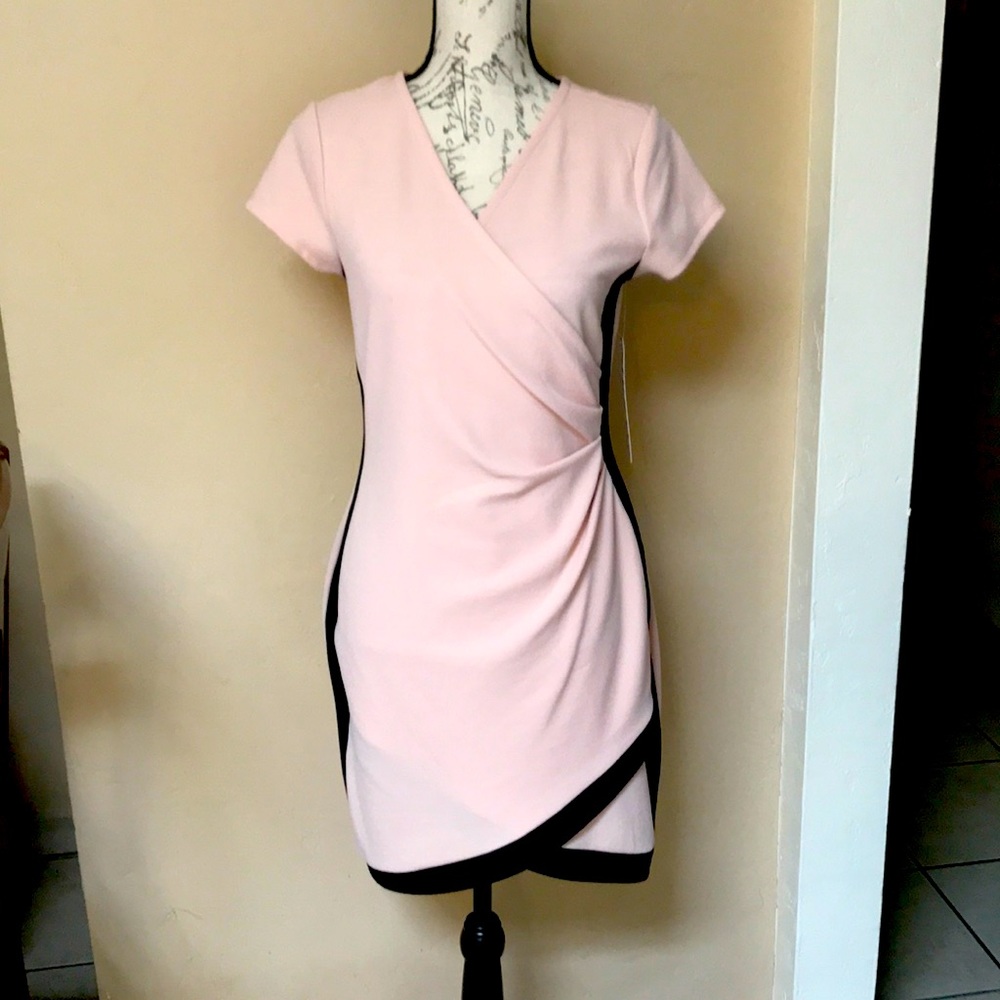 Almost Famous light Pink with Black stripe Women Dress.